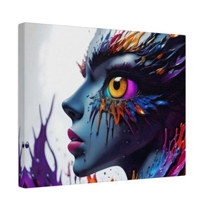 Paint Splash Woman Face Matte Canvas - Dipaliz - Posters Prints & Visual Artwork