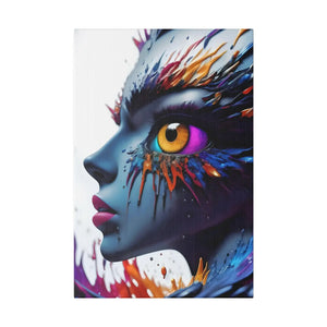 Paint Splash Woman Face Matte Canvas - Dipaliz - Posters Prints & Visual Artwork