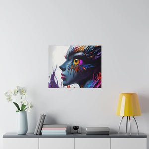 Paint Splash Woman Face Matte Canvas - Dipaliz - Posters Prints & Visual Artwork