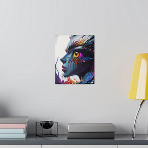 Paint Splash Woman Face Matte Canvas - Dipaliz - Posters Prints & Visual Artwork