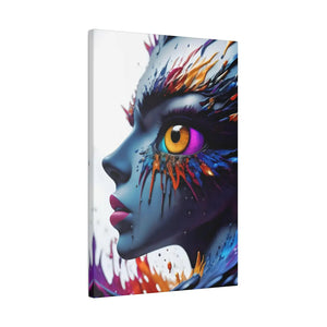 Paint Splash Woman Face Matte Canvas - Dipaliz - Posters Prints & Visual Artwork
