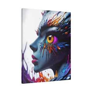 Paint Splash Woman Face Matte Canvas - Dipaliz - Posters Prints & Visual Artwork