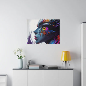 Paint Splash Woman Face Matte Canvas - Dipaliz - Posters Prints & Visual Artwork