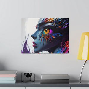 Paint Splash Woman Face Matte Canvas - Dipaliz - Posters Prints & Visual Artwork