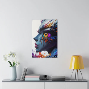 Paint Splash Woman Face Matte Canvas - Dipaliz - Posters Prints & Visual Artwork