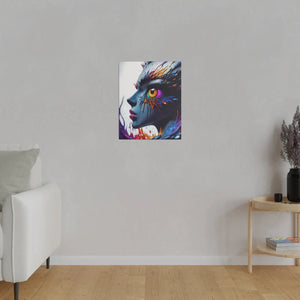 Paint Splash Woman Face Matte Canvas - Dipaliz - Posters Prints & Visual Artwork