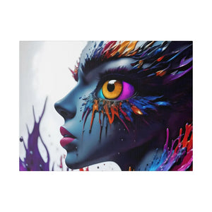 Paint Splash Woman Face Matte Canvas - Dipaliz - Posters Prints & Visual Artwork