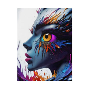 Paint Splash Woman Face Matte Canvas - Dipaliz - Posters Prints & Visual Artwork