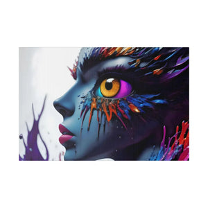 Paint Splash Woman Face Matte Canvas - Dipaliz - Posters Prints & Visual Artwork