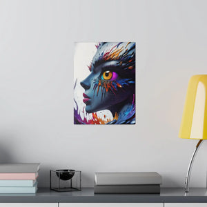 Paint Splash Woman Face Matte Canvas - Dipaliz - Posters Prints & Visual Artwork