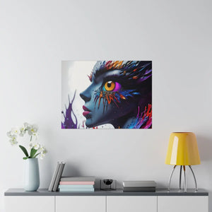 Paint Splash Woman Face Matte Canvas - Dipaliz - Posters Prints & Visual Artwork
