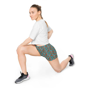 Wicking Women’s Shorts - Paisley Brown and Blue - Dipaliz