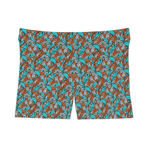 Wicking Women’s Shorts - Paisley Brown and Blue - Dipaliz