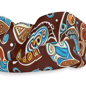 Paisley Brown and Blue Stylish Hair Accessories Scrunchie