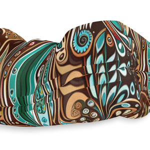 Paisley Brown and Blue Stylish Hair Accessories Scrunchie