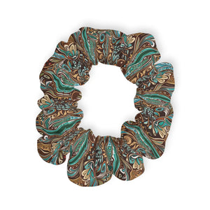 Paisley Brown and Blue Stylish Hair Accessories Scrunchie