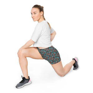 Brown Paisley Women’s Shorts Moisture Wicking - Dipaliz