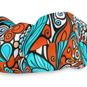 Paisley Orange and Blue Stylish Hair Accessories Scrunchie