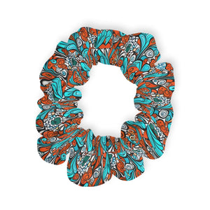 Paisley Orange and Blue Stylish Hair Accessories Scrunchie