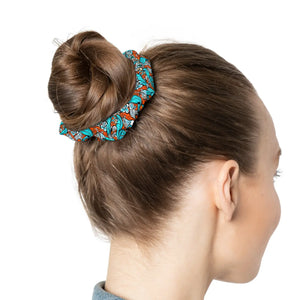 Paisley Orange and Blue Stylish Hair Accessories Scrunchie