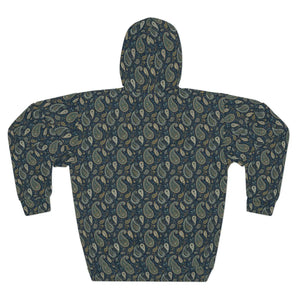 Women’s Navy Paisley All-over Print Pullover Hoodie | Boho Sage Green Pattern Sweatshirt Aop Unisex - Hoodies