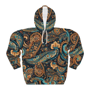 Paisley Pattern Aop Unisex Pullover Hoodie - s - Hoodies
