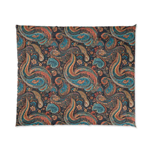 Home Decor - Paisley Pattern Polyester Comforter - Warm Cozy Bedding - Dipaliz