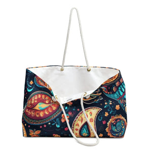 Vibrant Paisley Pattern Weekender Bag - Beach Tote - Dipaliz - Bags
