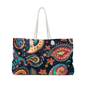 Vibrant Paisley Pattern Weekender Bag - Beach Tote - Dipaliz - Bags