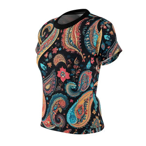Paisley Pattern Aop Cut Sew Tee Women’s Premium Comfort - Dipaliz - T-shirts