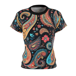 Elegant Paisley Pattern Aop Cut and Sew Tee - Dipaliz - T-shirts