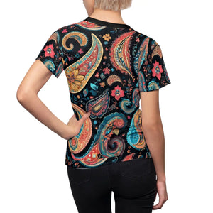 Elegant Paisley Pattern Aop Cut and Sew Tee - Dipaliz - T-shirts