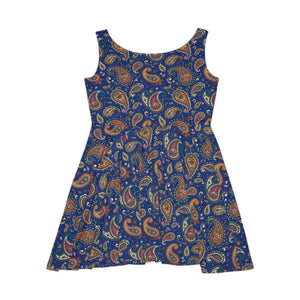 Paisley Pattern Skater Dress – Eco Friendly - Dipaliz - Dresses - Xs