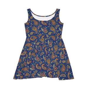 Paisley Pattern Skater Dress – Eco Friendly - Dipaliz - Dresses - Xs