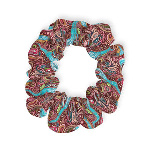Paisley Pink and Blue Stylish Hair Accessories Scrunchie