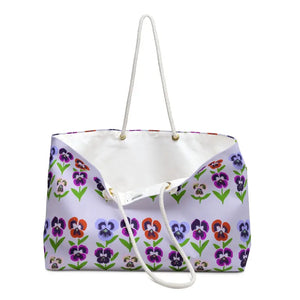 Pansies Weekender Bag Oversized Polyester Beach Travel Tote Dipaliz - 24’’ × 13’’ - Bags