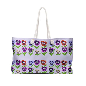 Pansies Weekender Bag Oversized Polyester Beach Travel Tote Dipaliz - 24’’ × 13’’ - Bags