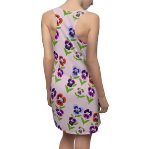 Racerback Dress – Pansy Flowers Polyester - Dipaliz - Dresses - Xs