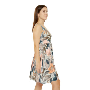 Pastel Delicate Flower Skater Dress Stretchy Dipaliz - Dresses - Xs