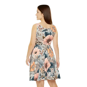 All Over Prints - Skater Dress Pastel Delicate Flower Pattern Garden Vibes Dipaliz