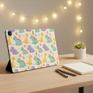 Dipaliz Pastel Dinosaur Tablet Folio Case Vegan Leather - Mobile Phone Cases