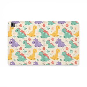 Dipaliz Pastel Dinosaur Tablet Folio Case Vegan Leather - Mobile Phone Cases
