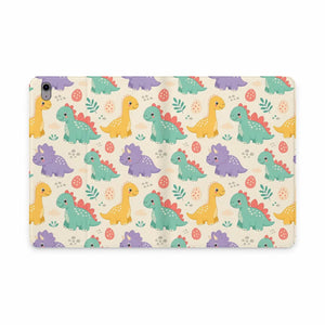 Dipaliz Pastel Dinosaur Tablet Folio Case Vegan Leather - Mobile Phone Cases