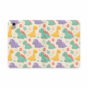 Dipaliz Pastel Dinosaur Tablet Folio Case Vegan Leather - Mobile Phone Cases