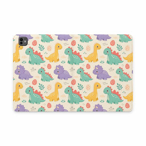 Dipaliz Pastel Dinosaur Tablet Folio Case Vegan Leather - Mobile Phone Cases