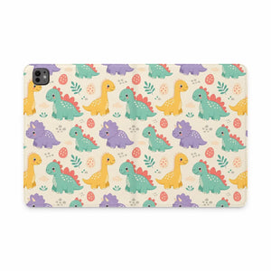 Dipaliz Pastel Dinosaur Tablet Folio Case Vegan Leather - Mobile Phone Cases