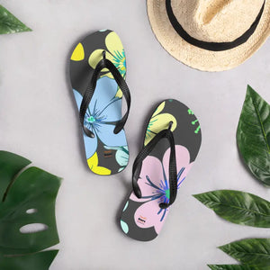 Pastel Flowers Flip Flops Rubber Sole Summer Comfort - Dipaliz - Slippers