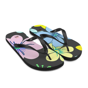 Pastel Flowers Flip Flops Rubber Sole Summer Comfort - Dipaliz - Slippers