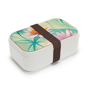 Elegant Bento Lunch Box Pastel Flowers Wood Lid Dipaliz - Sets