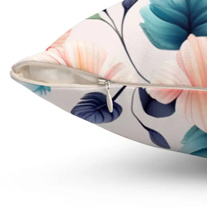 Pastel Large Flowers Spun Polyester Square Pillow - Dipaliz - Throw Pillows